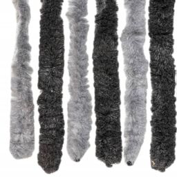 Berkfield Home Fly Curtain Grey & Black 56x200 cm Chenille - thumbnail 5