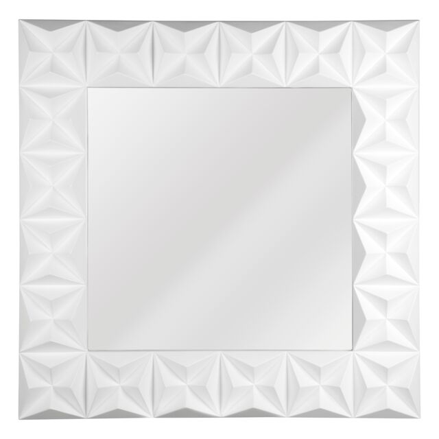 Orsina 3D Effect Wall Mirror with High Gloss Finish in White - image 1