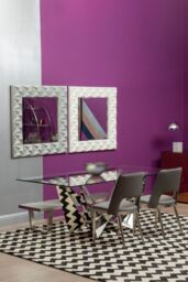 Orsina 3D Effect Wall Mirror with High Gloss Finish in White - thumbnail 3