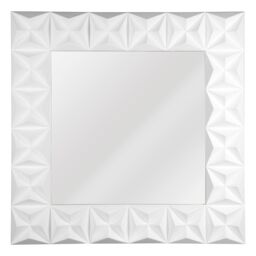 Orsina 3D Effect Wall Mirror with High Gloss Finish in White