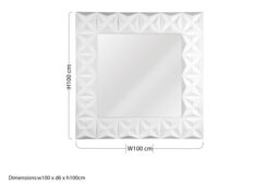 Orsina 3D Effect Wall Mirror with High Gloss Finish in White - thumbnail 4