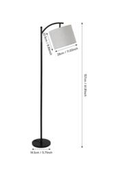 Living and Home Floor Lamp with Foot Switch in White - thumbnail 2