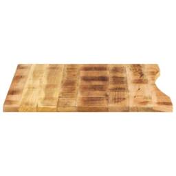 Berkfield Home Beautiful Desk Top with Curve 110x80x2.5 cm Solid Wood Rough Mango in Brown - thumbnail 4
