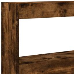 Berkfield Home Headboard Cabinet with LED Smoked Oak 200x17x102 cm in Brown - Size: 200 x 17 x 102 cm - thumbnail 9