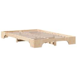 Berkfield Home Stunning Bed Frame Natural Solid Pine wood 120 x 200 cm Durable in Light Tan - thumbnail 3