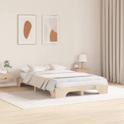 Berkfield Home Stunning Bed Frame Natural Solid Pine wood 120 x 200 cm Durable in Light Tan - thumbnail 4