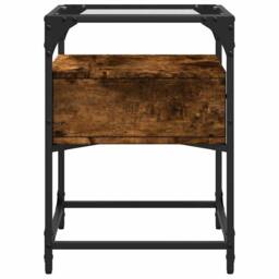 Berkfield Home Bedside Cabinet Smoked Oak 40x40x55 cm Engineered Wood in Brown - Size: 40 x 40 x 55 cm - thumbnail 5