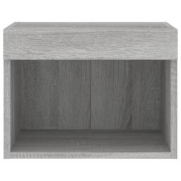 Berkfield Home Bedside Cabinet with LED Lights Wall-mounted Grey Sonoma - thumbnail 7
