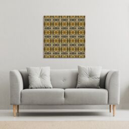 Benjamin Tate Design Portuguese Ethnic Tiles Azulejos (Canvas Print) / 90 x 90 x 4cm in Natural - Size: 90 x 90 x 4 cm - thumbnail 1