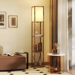 EONLION 4 Layer Column Standing Lamp with USB Ports in Brown - thumbnail 5