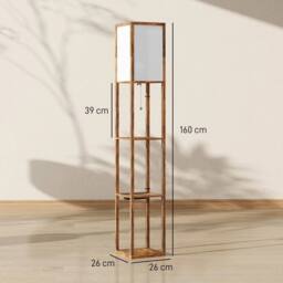 EONLION 4 Layer Column Standing Lamp with USB Ports in Brown - thumbnail 2