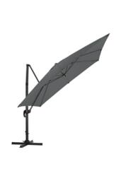 H&O Direct 3m x 3m Square Rotating Outdoor Cantilever Parasol with Plastic Base in Dark Grey - thumbnail 4