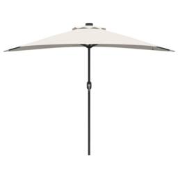 Berkfield Home Half Garden Parasol with Aluminium Pole in Sand 294 cm in Beige - thumbnail 5