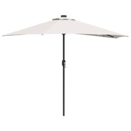 Berkfield Home Half Garden Parasol with Aluminium Pole in Sand 294 cm in Beige - thumbnail 1