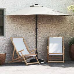 Berkfield Home Half Garden Parasol with Aluminium Pole in Sand 294 cm in Beige - thumbnail 2