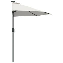 Berkfield Home Half Garden Parasol with Aluminium Pole in Sand 294 cm in Beige - thumbnail 6