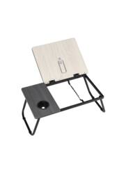 Living and Home Adjustable Laptop Bed Desk with Cup Holder in Black - thumbnail 4