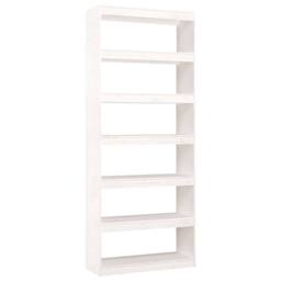 Berkfield Home Beautiful Book Cabinet/Room Divider White 80x30x199.5 cm Solid Wo - thumbnail 3