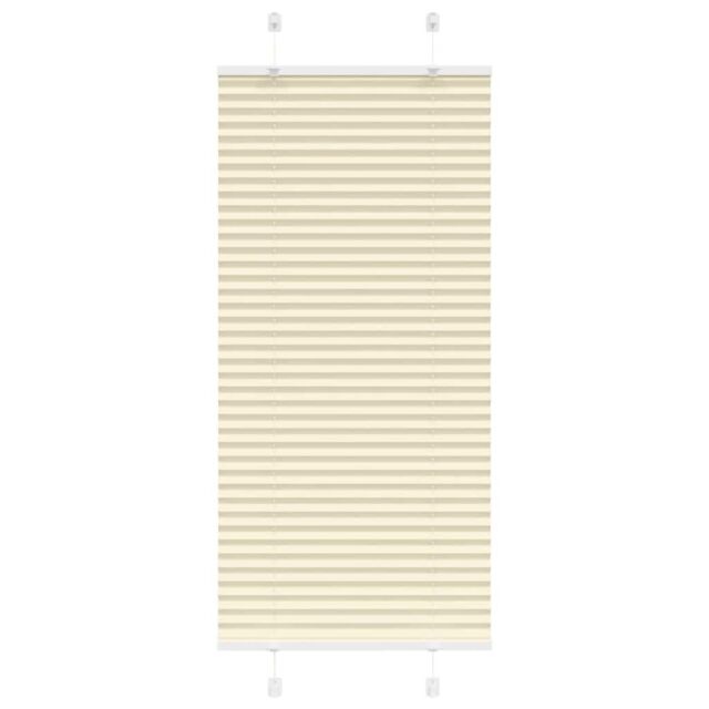 Berkfield Home Pleated Blind Cream 65x150 cm Fabric Width 64.4 cm Polyester - image 1