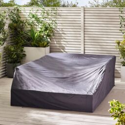 FurnitureboxUK Dubai 6 Seater Outdoor Corner Sofa with Wood-Effect Tables in Grey - thumbnail 8