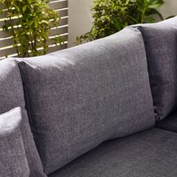 FurnitureboxUK Dubai 6 Seater Outdoor Corner Sofa with Wood-Effect Tables in Grey - thumbnail 4