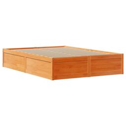 Berkfield Home Bed Frame with Headboard Wax Brown 150x200 cm King Size Solid Wood Pine - thumbnail 5