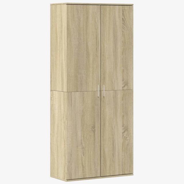 Berkfield Home Highboard Sonoma Oak 80x35x180 cm Engineered Wood in Brown - Size: 80 x 35 x 180 cm - image 1