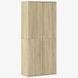 Berkfield Home Highboard Sonoma Oak 80x35x180 cm Engineered Wood in Brown - Size: 80 x 35 x 180 cm - thumbnail 1
