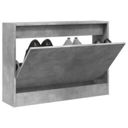 Berkfield Home Shoe Cabinet Concrete Grey 80x21x57 cm Engineered Wood - Size: 80 x 21 x 57 cm - thumbnail 1