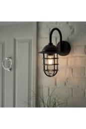Netlighting Port Classic Outdoor Cage Wall Light Textured Black IP44 - thumbnail 2