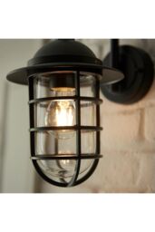 Netlighting Port Classic Outdoor Cage Wall Light Textured Black IP44 - thumbnail 6