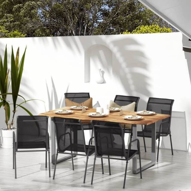 Berkfield Home Garden Chairs 6 pcs Steel & Textilene Black - image 1