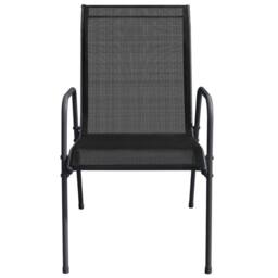 Berkfield Home Garden Chairs 6 pcs Steel & Textilene Black - thumbnail 4