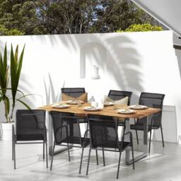 Berkfield Home Garden Chairs 6 pcs Steel & Textilene Black - thumbnail 1