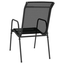 Berkfield Home Garden Chairs 6 pcs Steel & Textilene Black - thumbnail 6