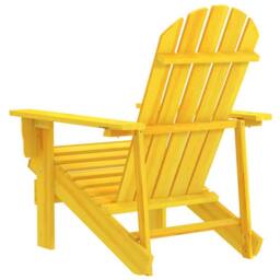 Berkfield Home Comfortable Garden Adirondack Chair Solid Fir Wood Yellow - thumbnail 4