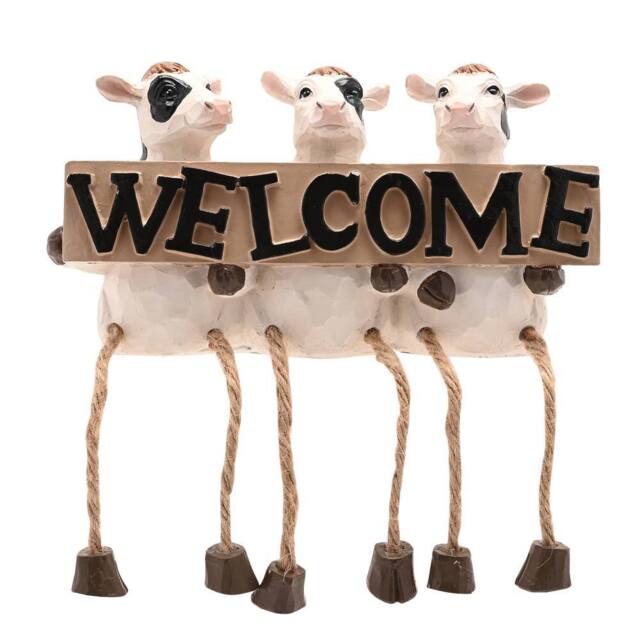 Country Living Resin Farm Animals Welcome in White - image 1