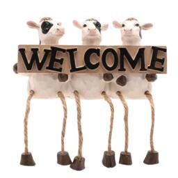 Country Living Resin Farm Animals Welcome in White