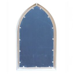 Agenzia 14 Antique Cream Arched Metal Frame Window Garden Wall Mirror 112 x 61cm - Size: 112 x 61 cm - thumbnail 3