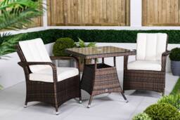 Thats Furniture Arizona Square Rattan Garden Bistro Table & Chairs Set 2 Seater in Brown - thumbnail 5