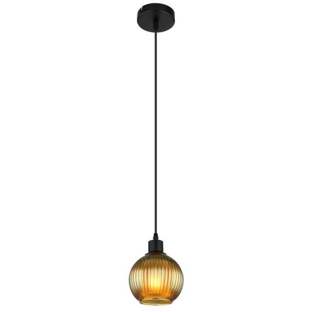 Netlighting Zumba Dome Pendant Matt Black Ball Green Glass Shade 1x E27 - image 1