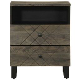 Berkfield Home Bedside Cabinet Black 50x33x62 cm Solid Wood Mango - Size: 50 x 33 x 62 cm - thumbnail 3
