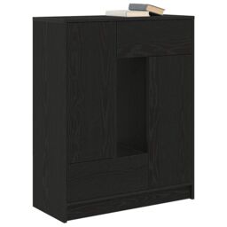 Berkfield Home Sideboard with Drawers & Doors Black Oak 73x31x90 cm - Size: 73 x 31 x 90 cm - thumbnail 4