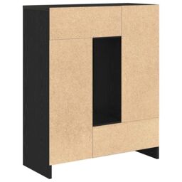 Berkfield Home Sideboard with Drawers & Doors Black Oak 73x31x90 cm - Size: 73 x 31 x 90 cm - thumbnail 8
