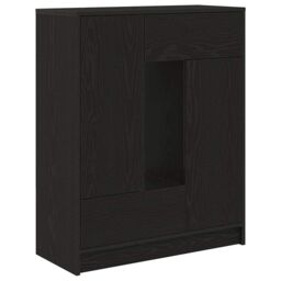 Berkfield Home Sideboard with Drawers & Doors Black Oak 73x31x90 cm - Size: 73 x 31 x 90 cm - thumbnail 2