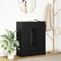 Berkfield Home Sideboard with Drawers & Doors Black Oak 73x31x90 cm - Size: 73 x 31 x 90 cm - thumbnail 1