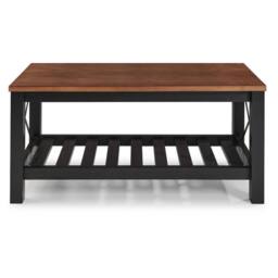 FORGEVIO Cottage Bench Black Painted Pine Wooden Seat Slatted Storage Shelf in Brown - thumbnail 6
