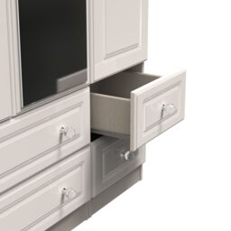 Ready Assembled 2 U Stratford Tall Triple 2 Drawer Mirror + Drawer Wardrobe (Ready Assembled) in Taupe - thumbnail 8