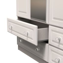 Ready Assembled 2 U Stratford Tall Triple 2 Drawer Mirror + Drawer Wardrobe (Ready Assembled) in Taupe - thumbnail 7