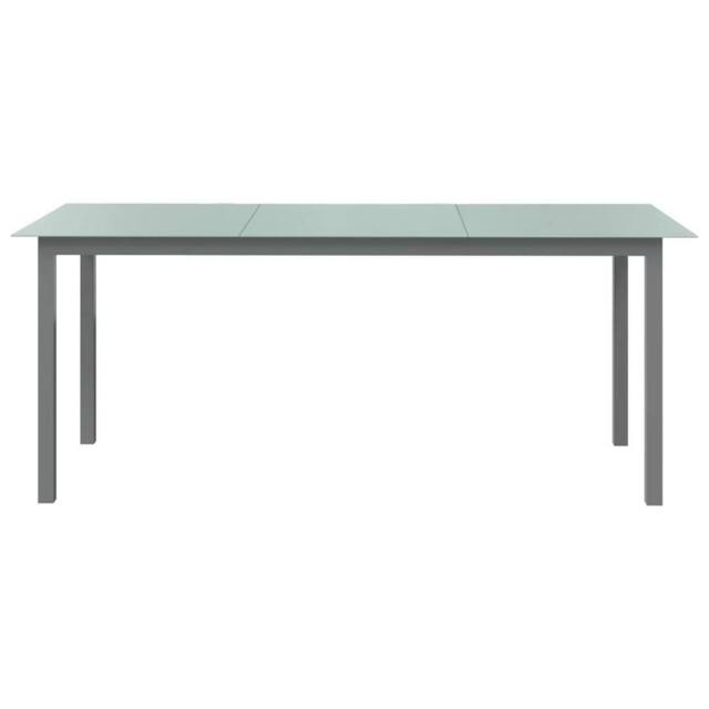 Berkfield Home Garden Table Light Grey 190x90x74 cm Aluminium & Glass - Size: 190 x 90 x 74 cm - image 1